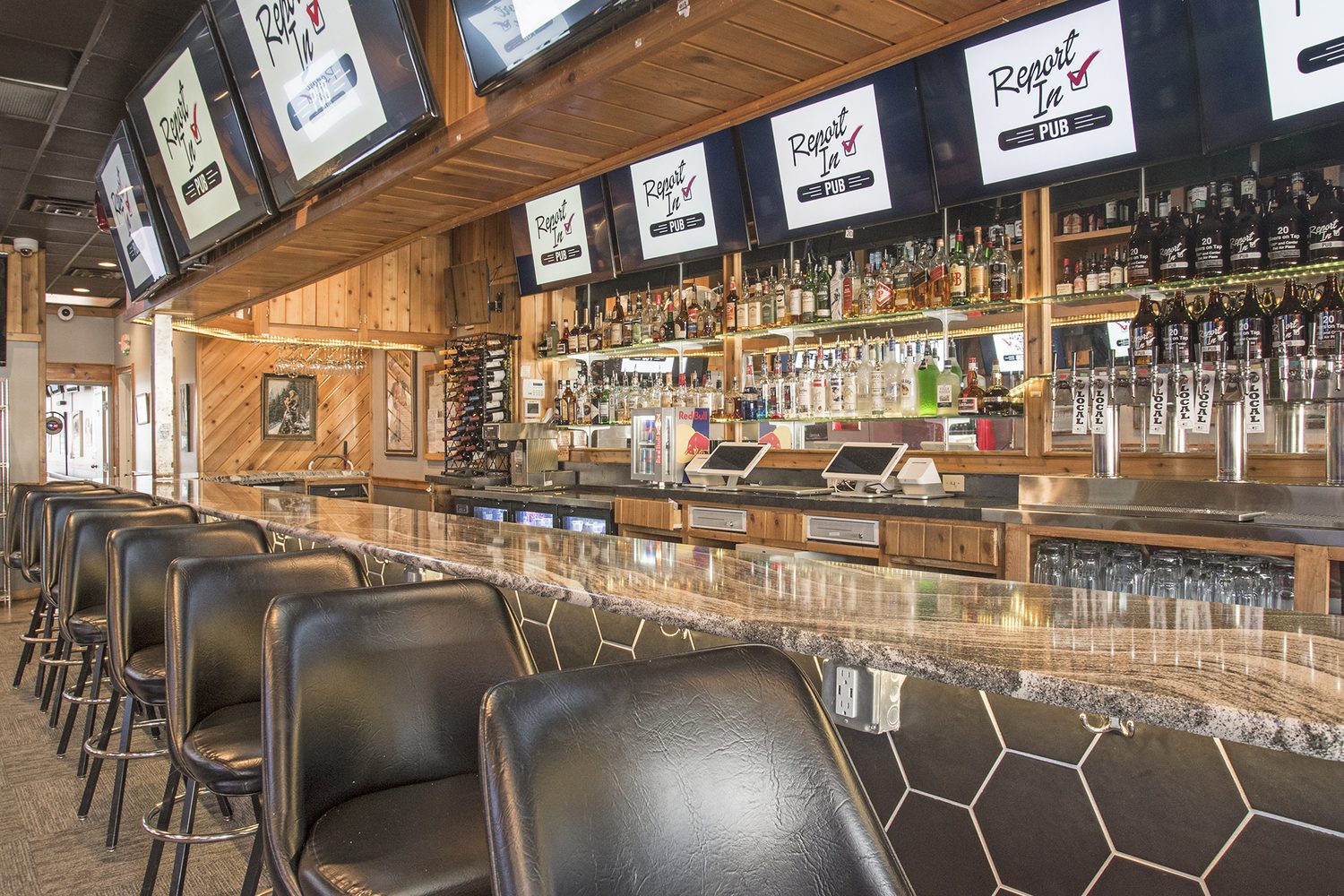 Report In Pub bar interior